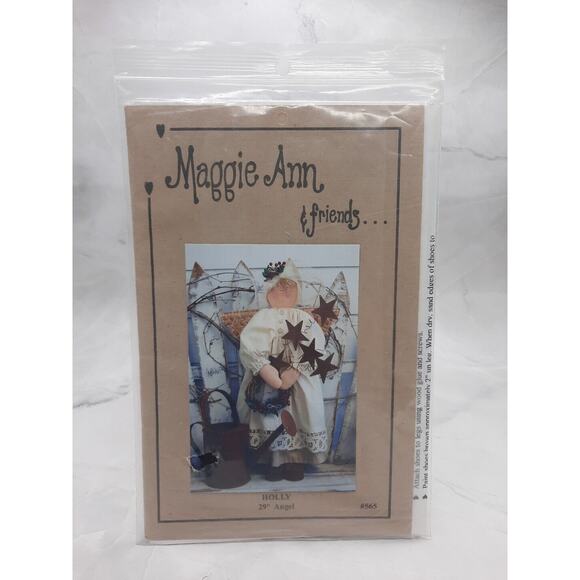 Vintage Maggie Ann And Friends Holiday Craft Pattern Holly 29 Inch Angel - Picture 1 of 3
